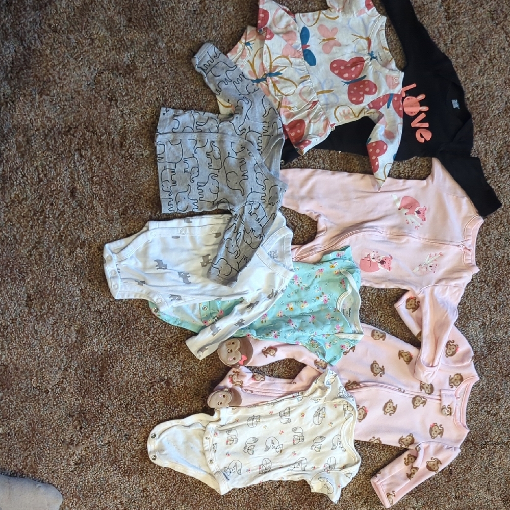 Baby Girl Carter's Kids One Pieces Footies - Pink, Black, Gray, Blue, Cream